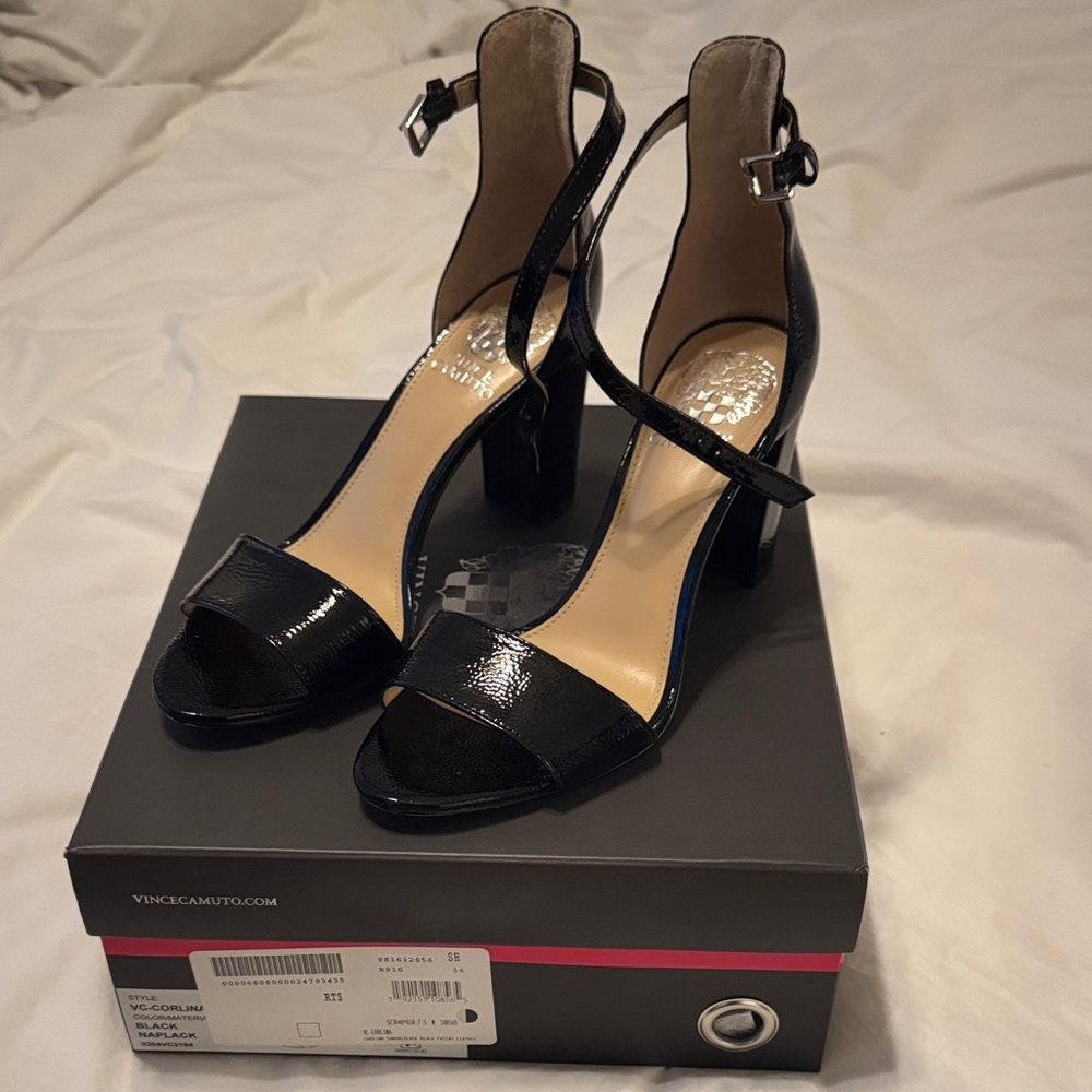Vince Camuto Black Strappy Heels